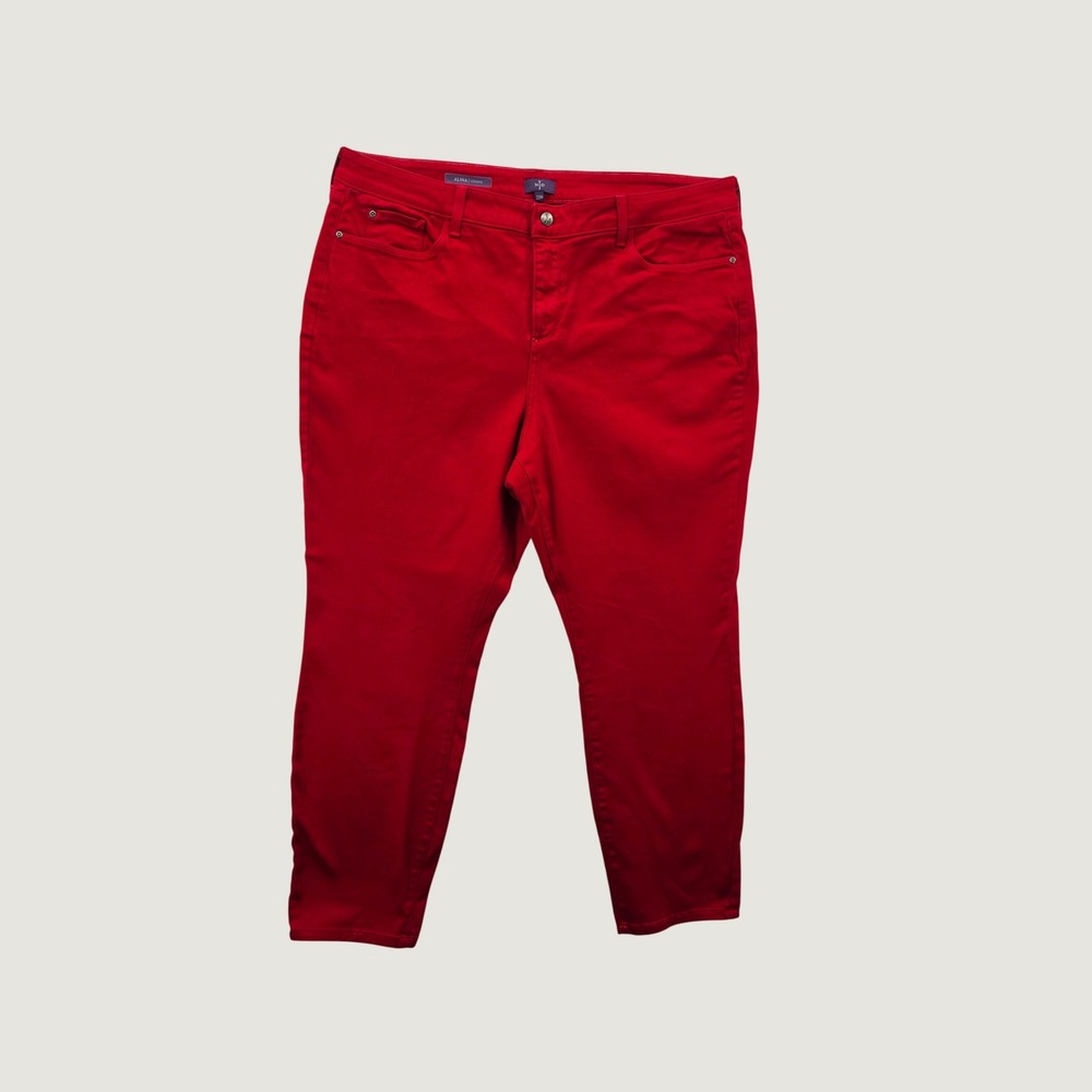 NYDJ Alina Legging Red Jeans Plus Size 22W Lift Tuck Slimming Stretch Denim NEW